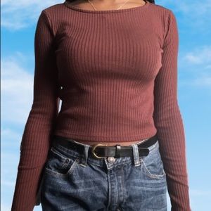 Burgundy long sleeve top